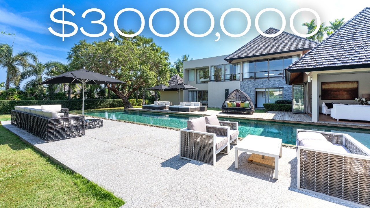 Touring a $3,000,000 private luxury villa with lush greenery in Phuket