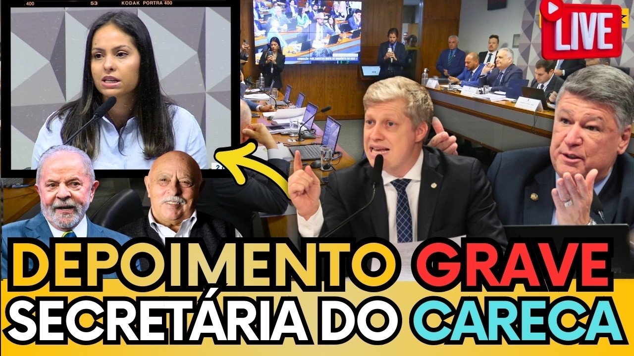 🚨 AO VIVO: Depoimento GRAVÍSSIMO ex-secretária do 'Careca do INSS', na CPMI DO INSS!