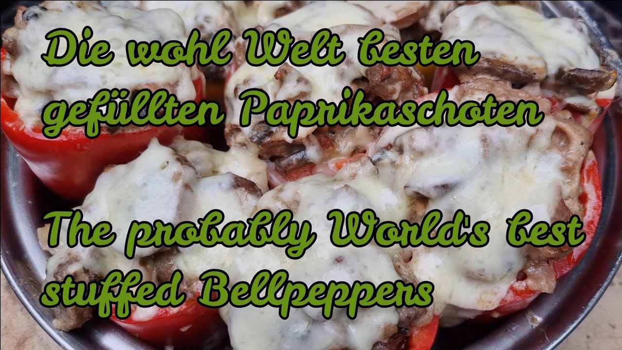 Die leckersten gefüllten Paprikaschoten, die Du je gegessen hast mit Angus Hack, Bacon und viel Käse