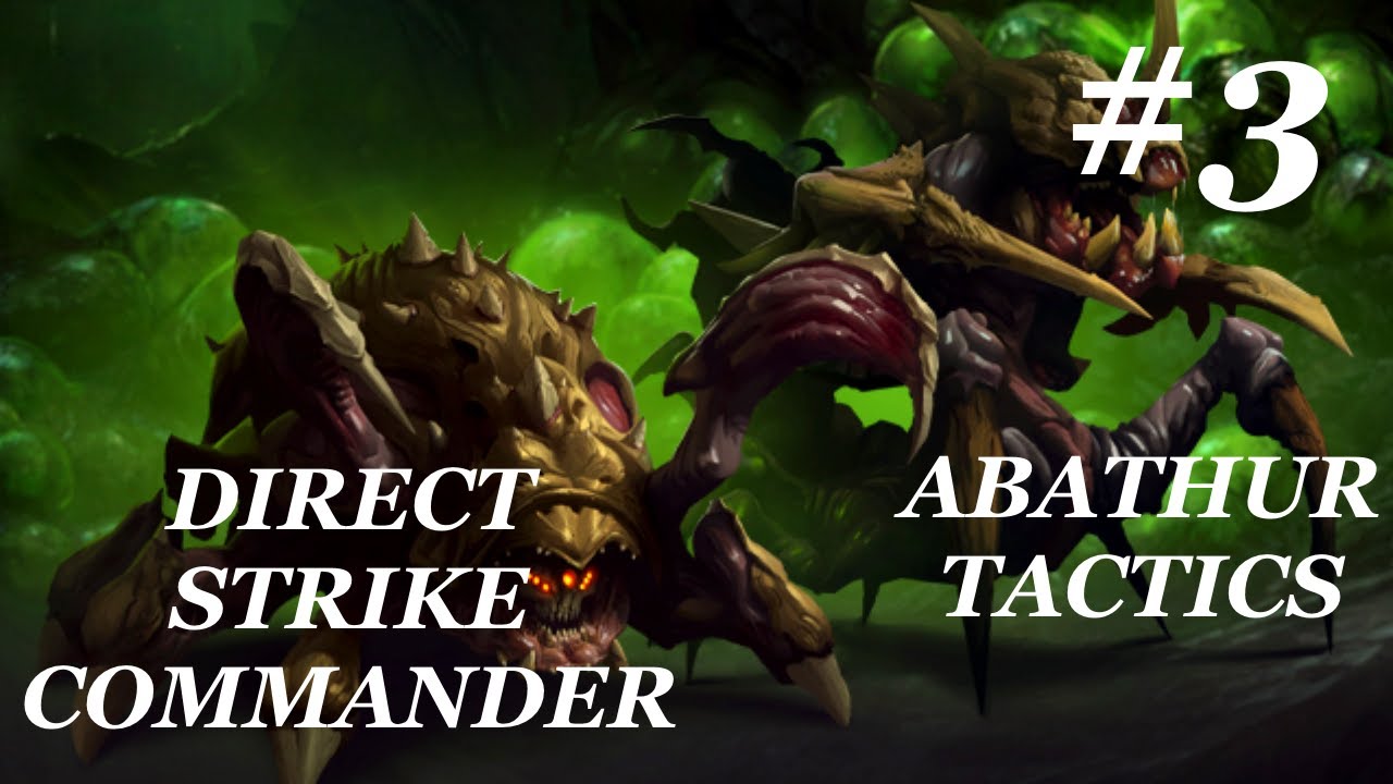 DIRECT STRIKE COMMANDER - How to win with Abathur, How to rush Queens, Guardians, Gameplay, #3