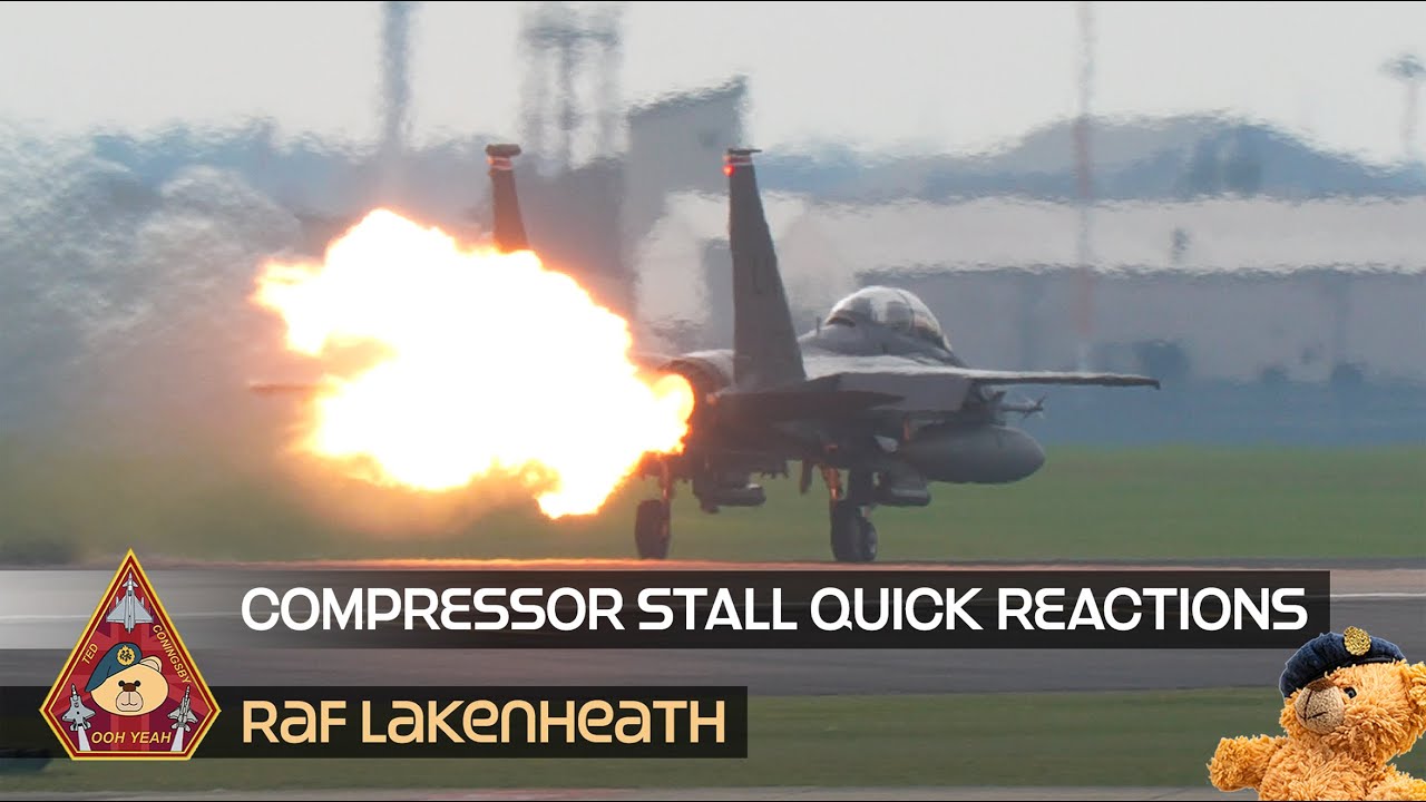 SUPER REACTIONS FROM F-15 FIGHTER PILOT! WHAT IS A COMPRESSOR STALL / SURGE • USAF RAF LAKENHEATH