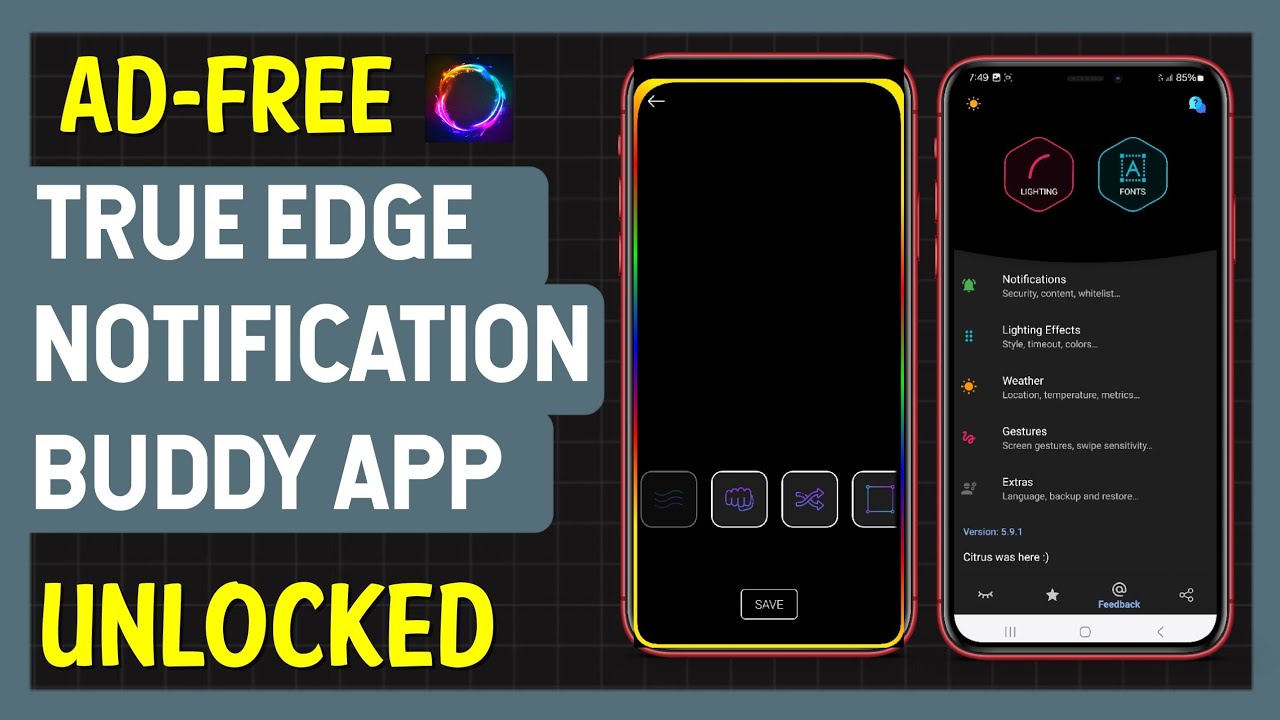 Лучшее бесплатное приложение True Edge Notification Buddy для Android