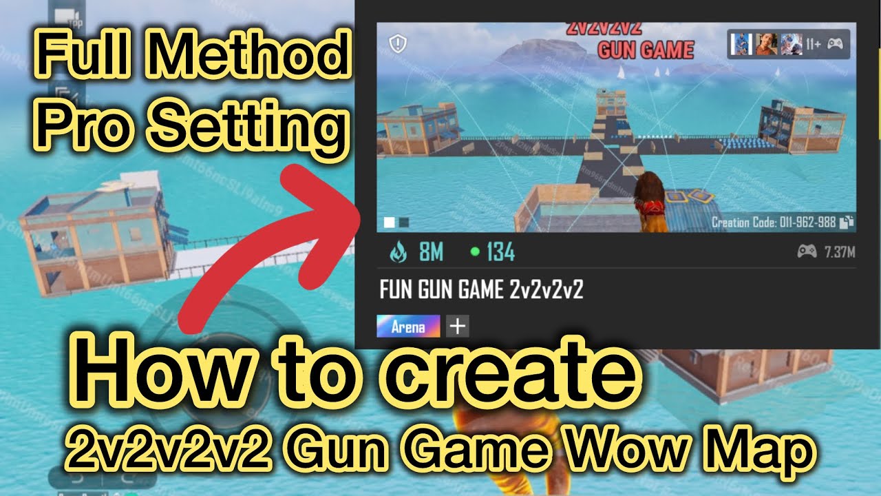 How to Create 2v2v2v2 Fun Gun Game WOW Map in PUBG Mobile 2025 | Full Tutorial & Pro Settings