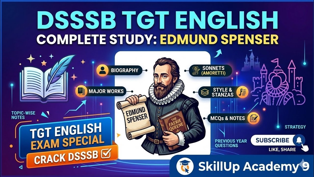 DSSSB TGT English 2026: Edmund Spenser (The Faerie Queene) Full Lecture | #SkillUpAcademy9
