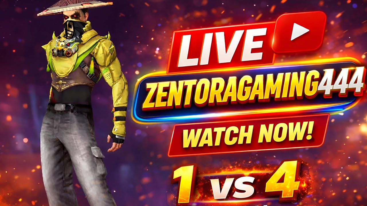 Zentoragaming444 🔴live 1vs4 custom🌪️🌪️🇮🇳 #freefire #freestyle #custom #tranding #viral #new #fpyシ
