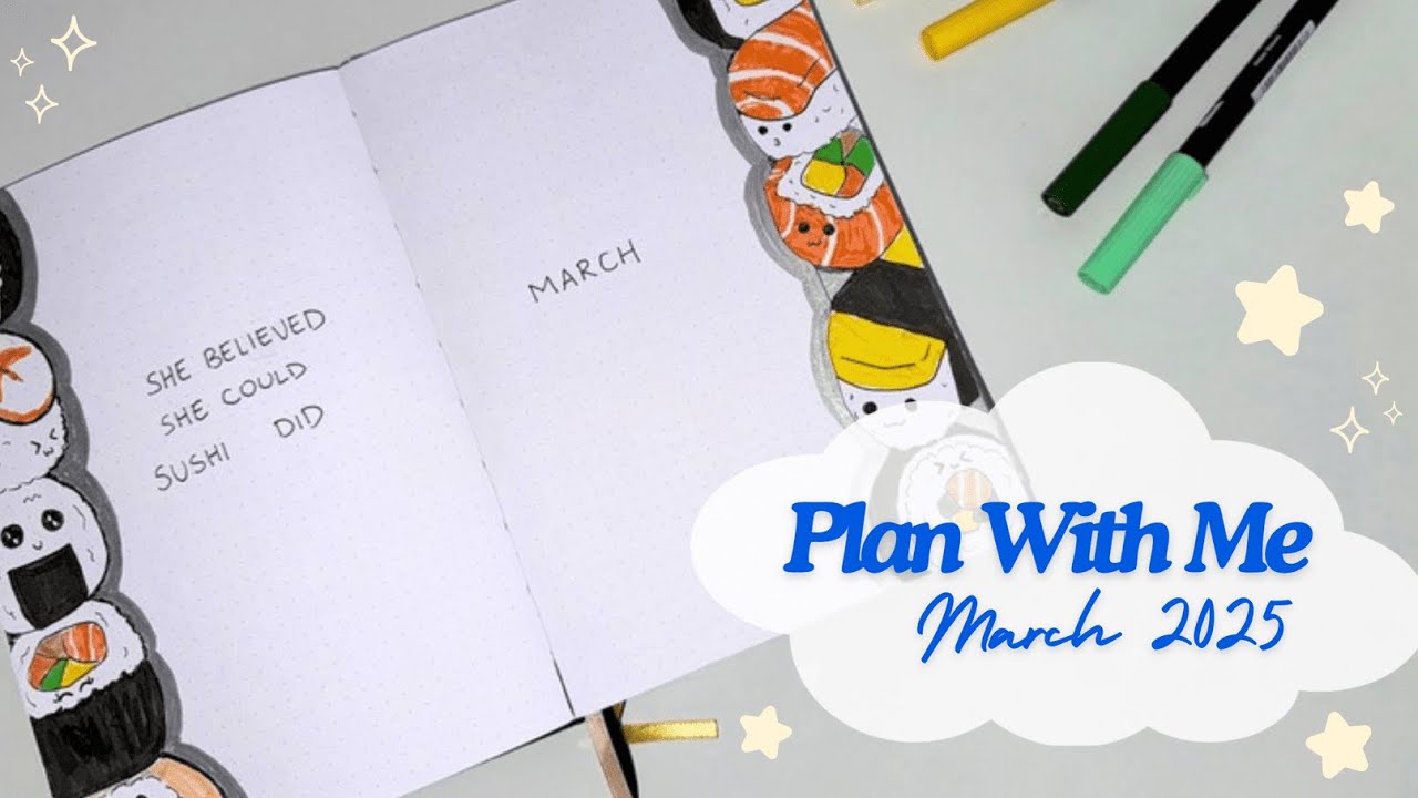 Plan with me | March 2025 Set Up (Sushi Inspired)