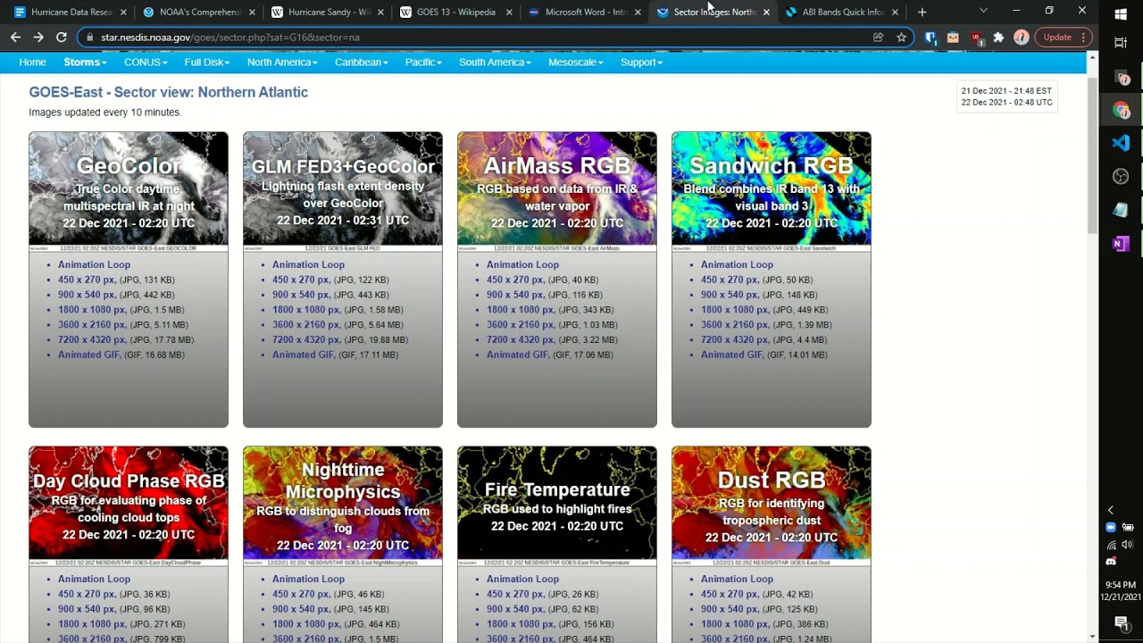 Downloading GOES satellite cloud data with NOAA CLASS