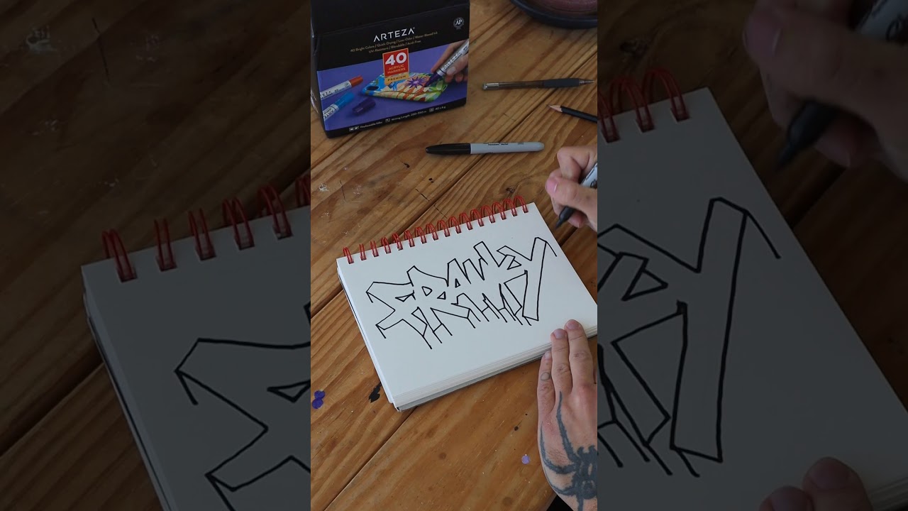 How to Paint your Name in Graffiti Letters using Marker Tutorial (Fixed)