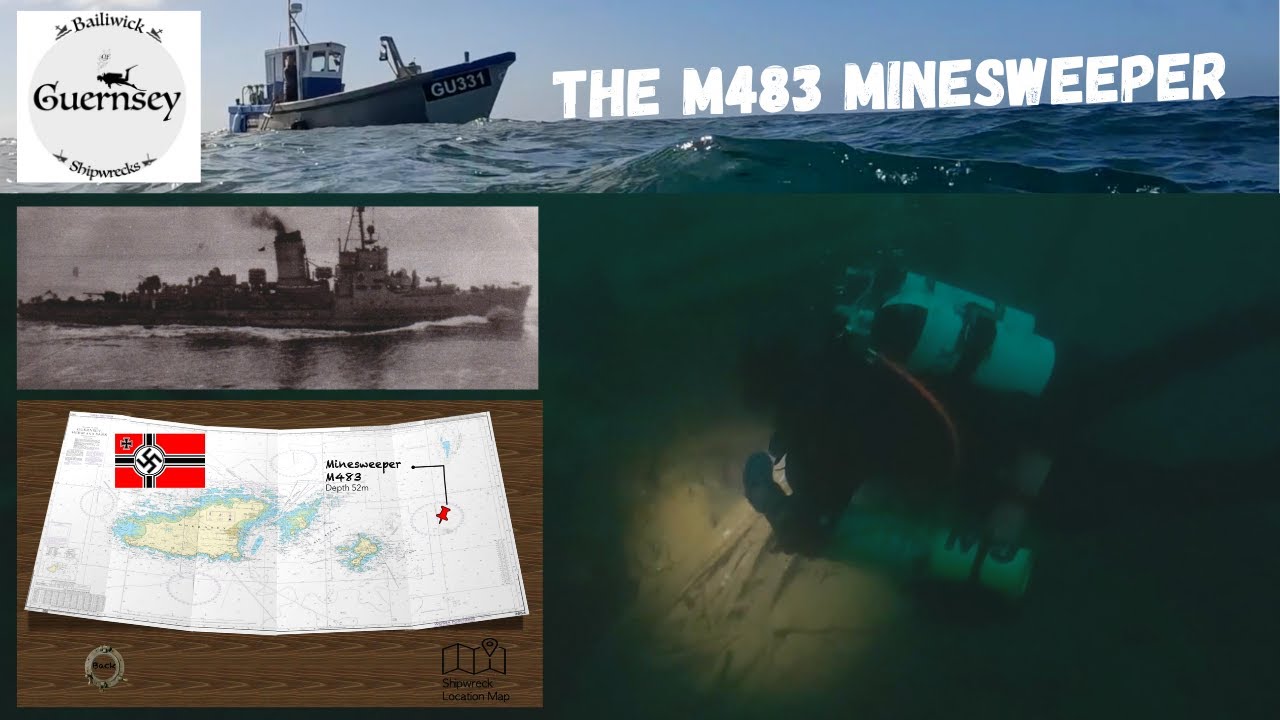 WW2 Kreigsmarine Minesweeper M483 and Jethou mooring #scuba #shipwrecks
