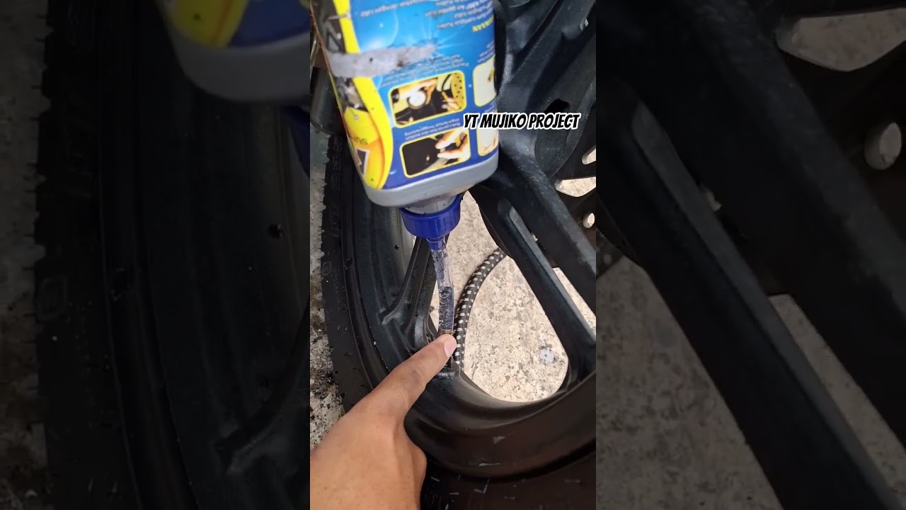 Cara cepat isi cairan anti bocor ban Tubeless #cairan #ban #tubeless #tubelesstires