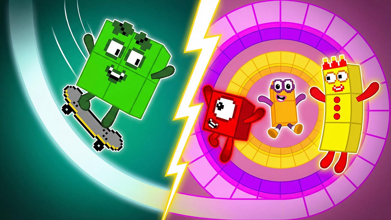 Numberblocks 1 in DANGER on the Colorful Bridge in Super Mario Bros! 🔥