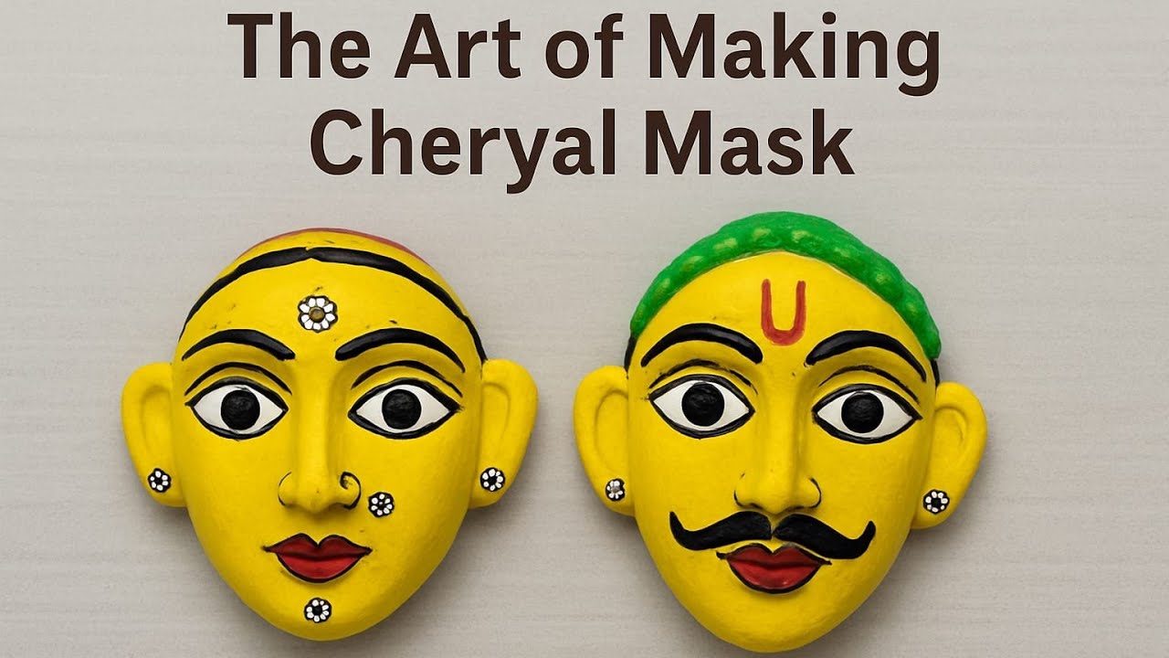 The art of making cheriyal mask |Traditional Indian folk art and craft||#rohiniartandcraft #folkart 