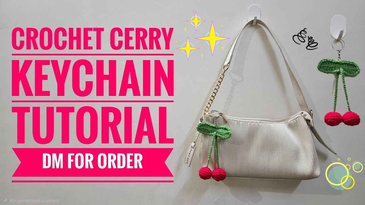 Crochet cerry keychain tutorial || #crochet #ytvideo #diy #yt #ytviralvideo #ytviral #keychain 
