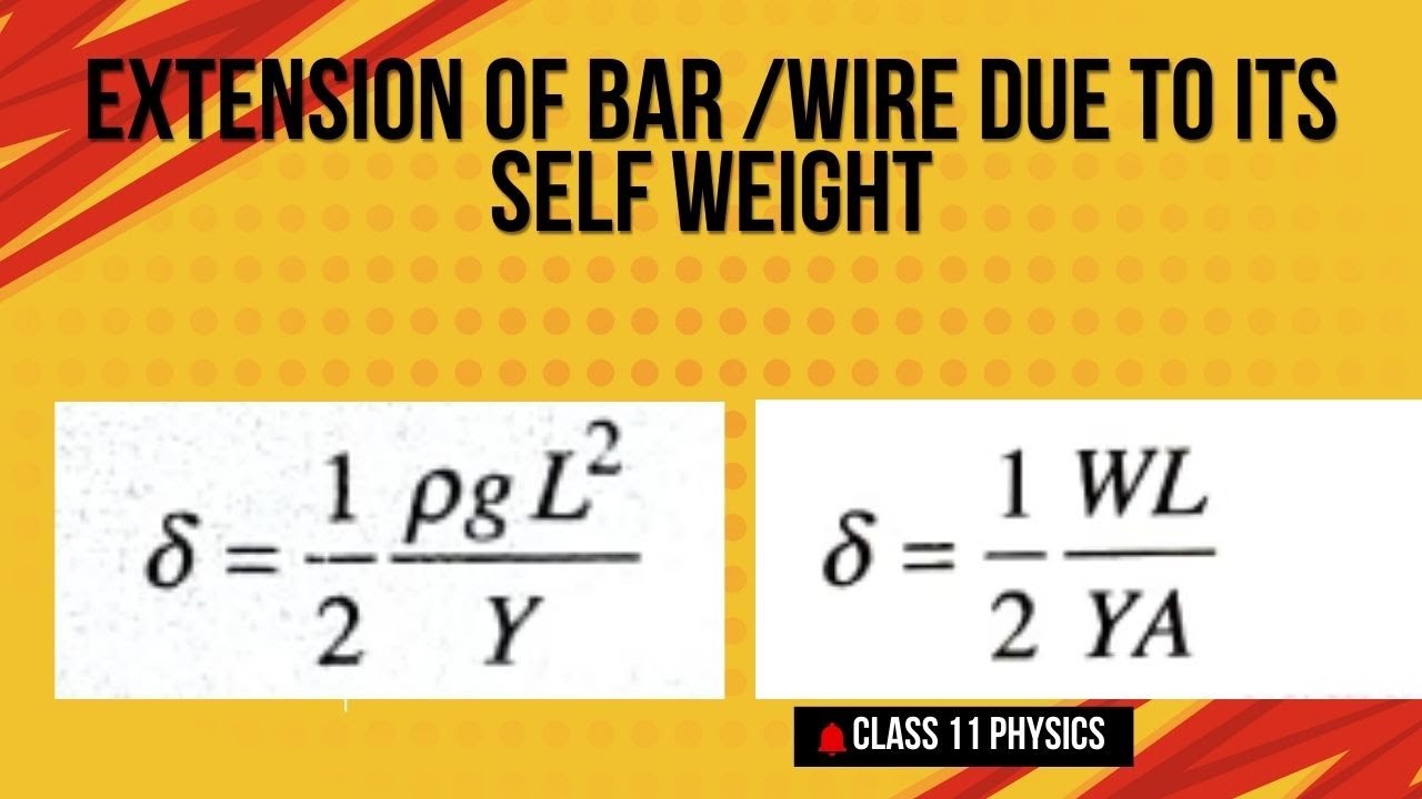 Elongation in wire due to its own weight