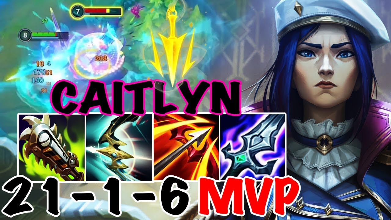 WILD RIFT CAITLYN ADC GAMEPLAY | 21 -1 -6 MVP | CAITLYN BUILD RUNES