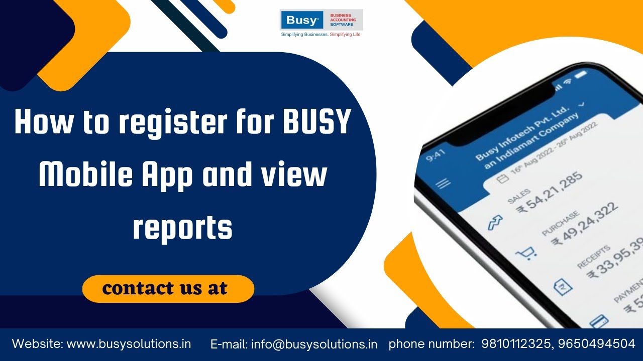 How to register for BUSY Mobile App and view reports | BUSY Mobile App | #YouTube #busysolutions