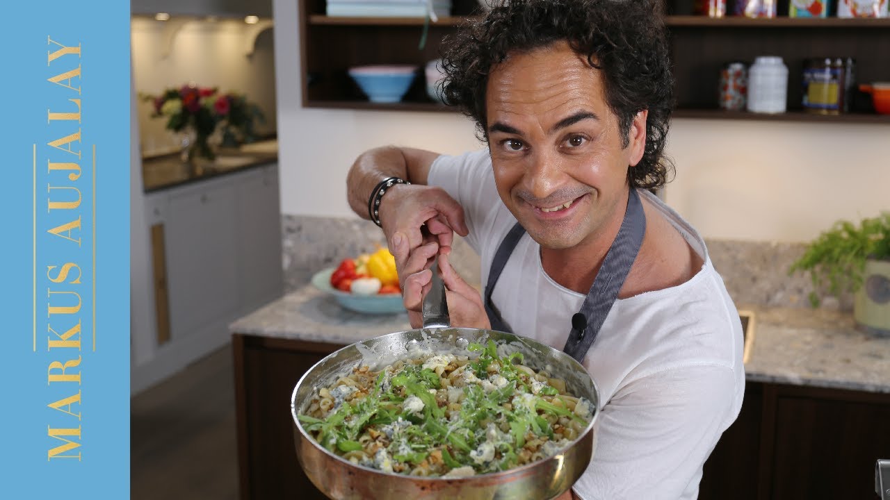 Pasta med 3 sorters ost, valnötter och rucola | Markus Aujalay