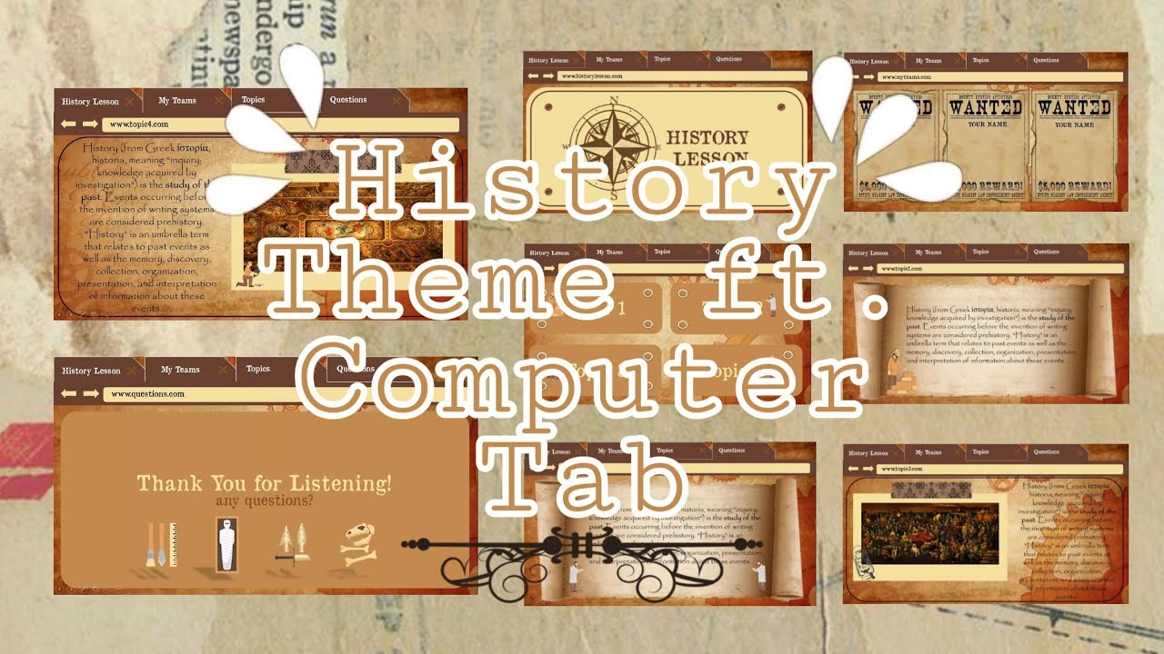 History ft. Computer Tab Theme PowerPoint Template Free🍑|| ppt. #9