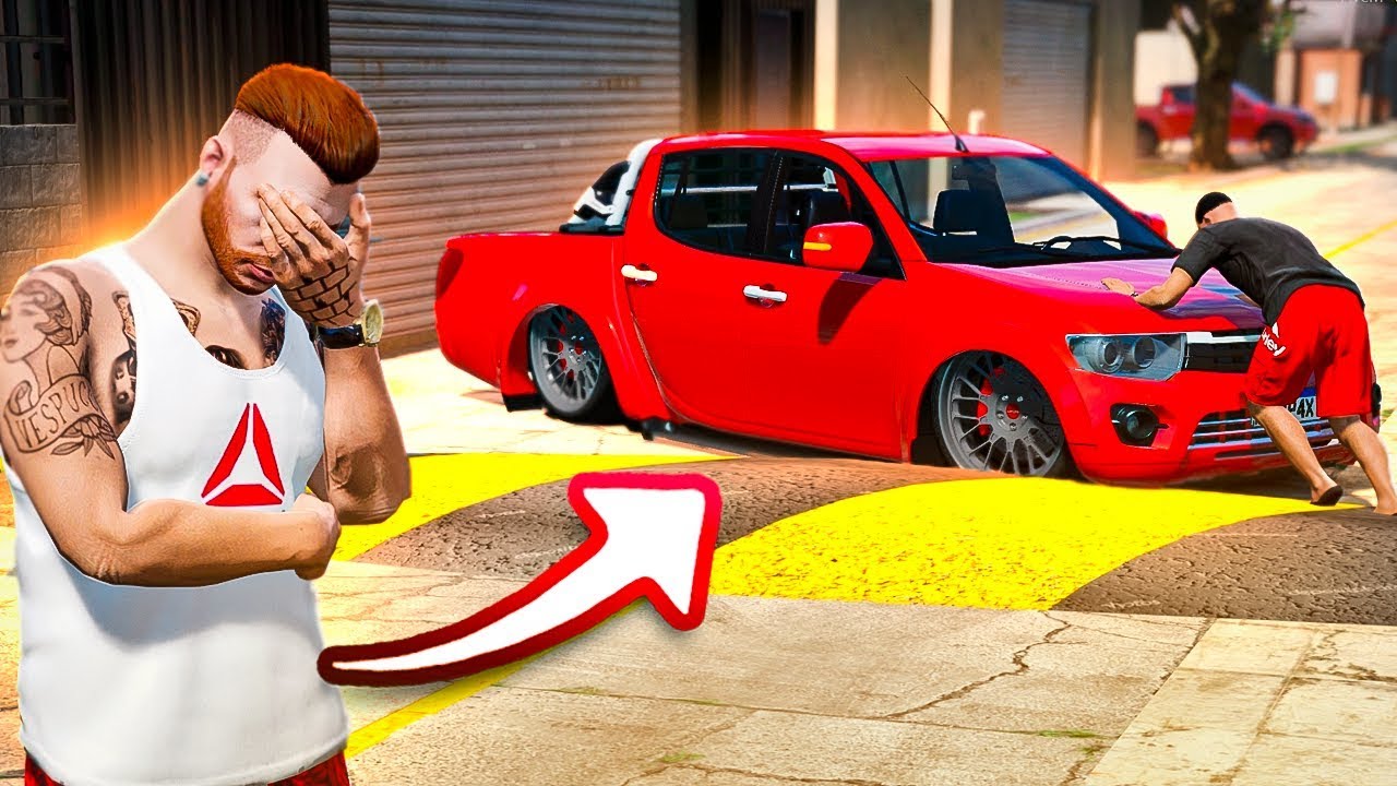 GTA V - VIDA REAL | REBAIXEI A L200 E TRAVEI NA RUA. 