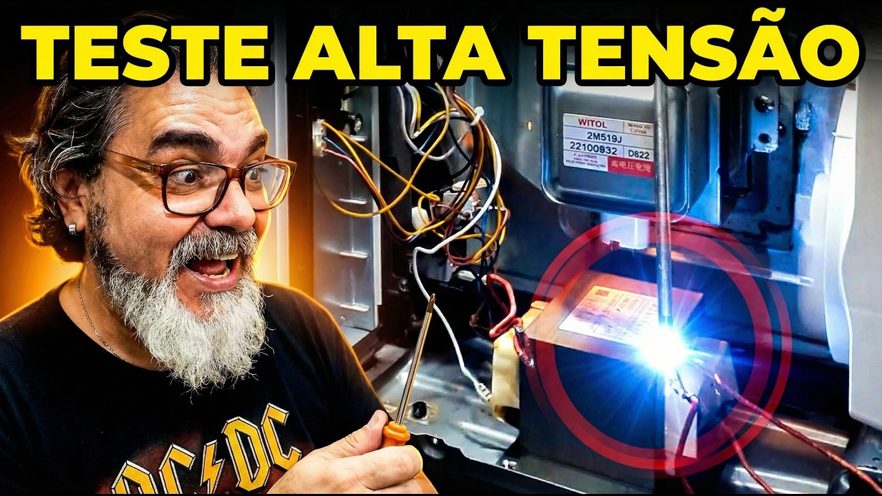 Teste Real da Alta Tensão do Micro-ondas!