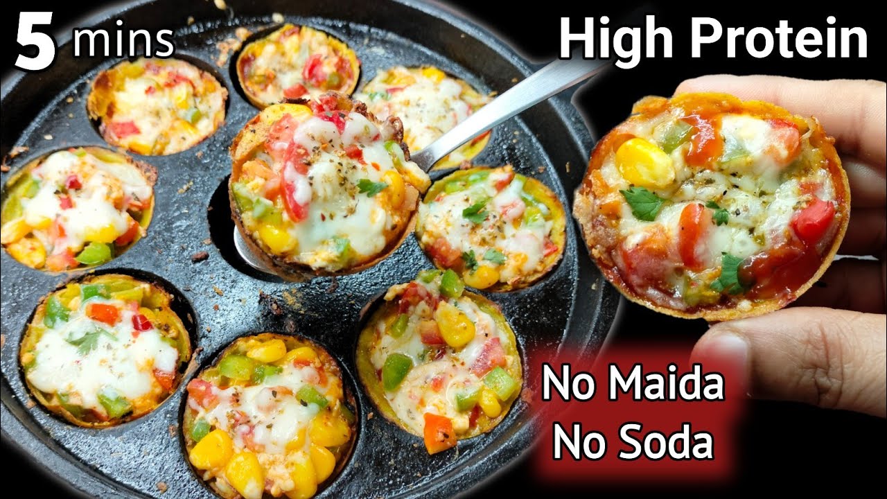 5 Minutes High Protein Pizza Bites | Healthy Kids Lunch Box Ideas | Tiffin Recipes | Evening Snacks 