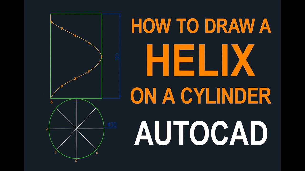 How to Draw a Helix on a Cylinder in AutoCAD | Pitch & Diameter Explained
