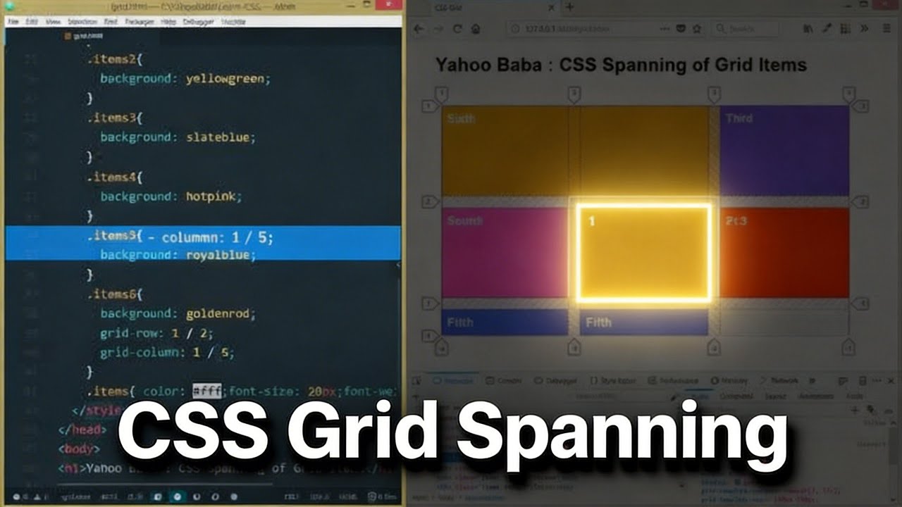 CSS Grid Items Spanning Tutorial in Hindi   Urdu