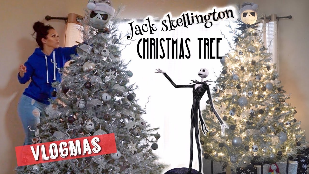 Vlogmas Decorating our Jack Skellington Christmas tree l Gingerbread house