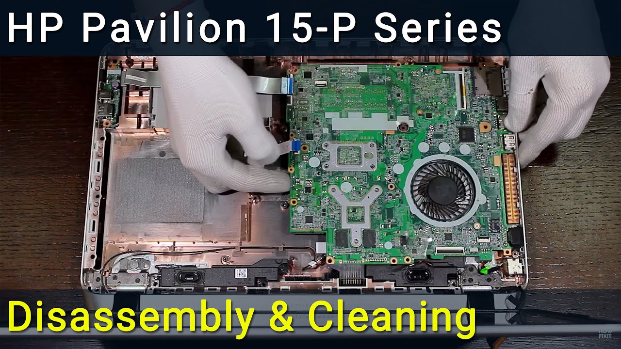 HP Pavilion 15-p Series Разборка, чистка вентилятора от пыли и замена термопасты