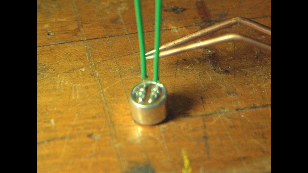Soldering connections to a microphone with 5/64