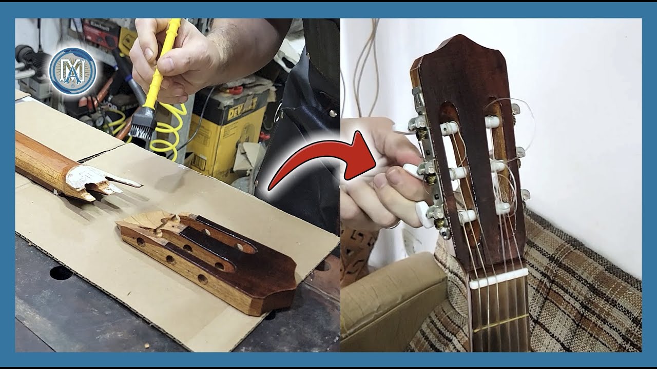 ✅  Como Reparar de forma Facil una Guitarra Criolla con Clavijero Detonado!🛠️ #lutheria