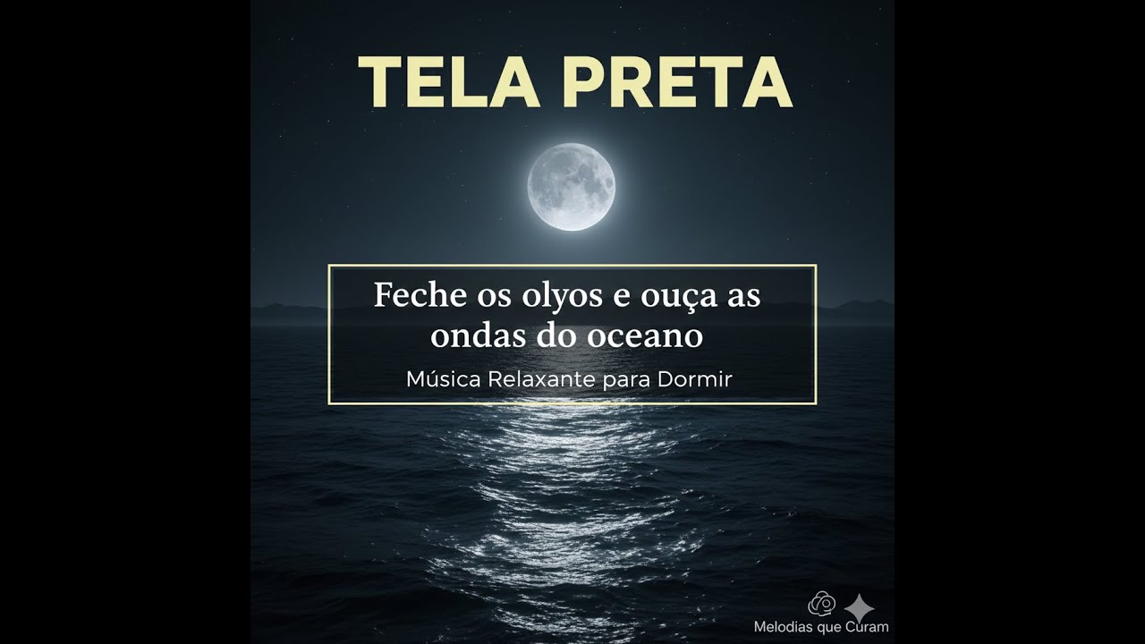 Feche os olhos e ouça as ondas do oceano (Tela Preta para Dormir)