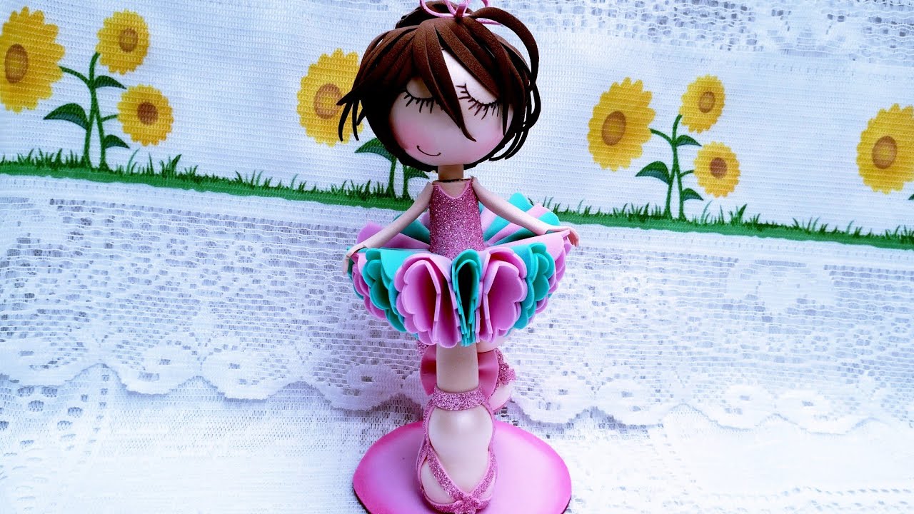 #diy caneta bailarina em EVA .