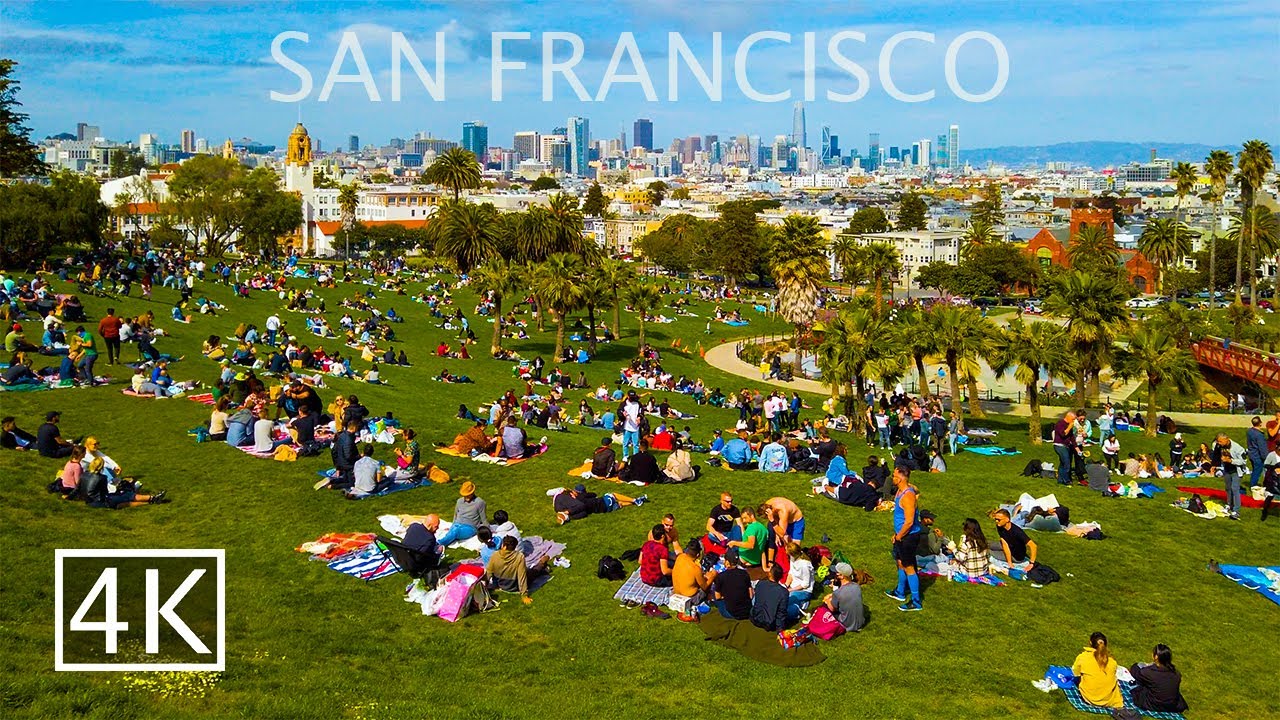 [4K] Dolores Park - San Francisco, California - Walking Tour