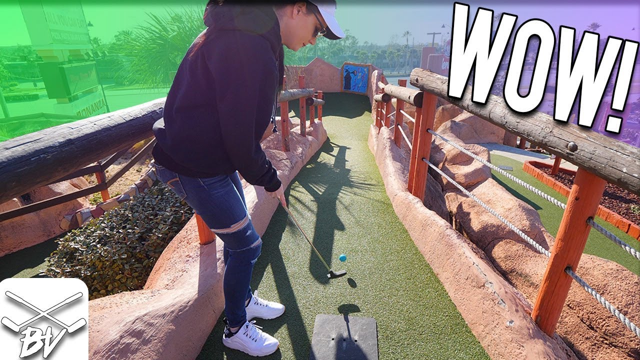 I HAVE NEVER SEEN A MINI GOLF HOLE IN ONE LIKE THIS BEFORE! | Brooks Holt