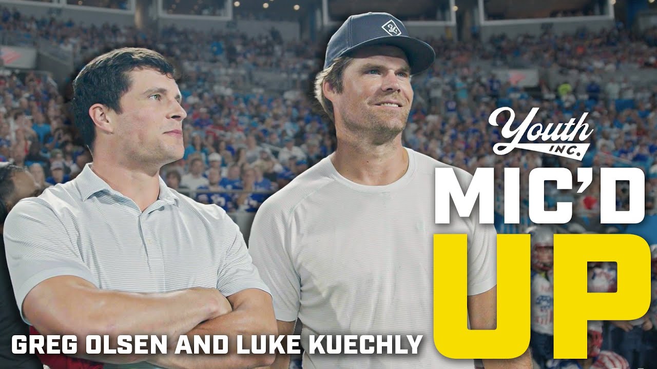 Greg Olsen Mic'd up coaching 11-year-olds in tackle football is AMAZING