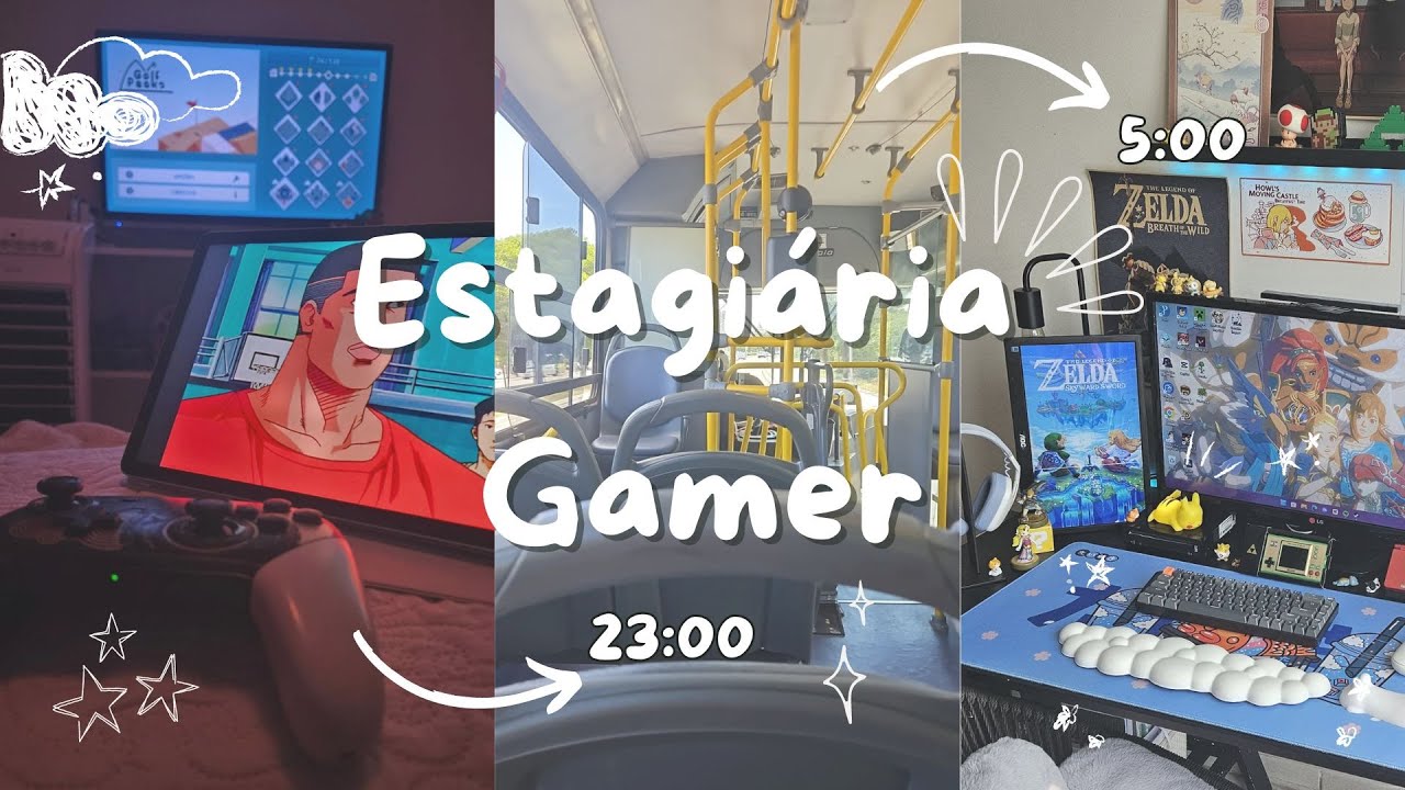 Rotina de uma estagiária gamer | acordando 5:00 | dia produtivo | cozy gaming | Nintendo Switch