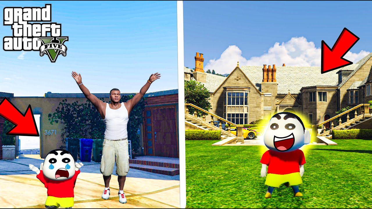 GTA 5 : Franklin & Shin Chan Buying The Rich Play Boy Mansion!!! ||GTA 5 in Telugu||