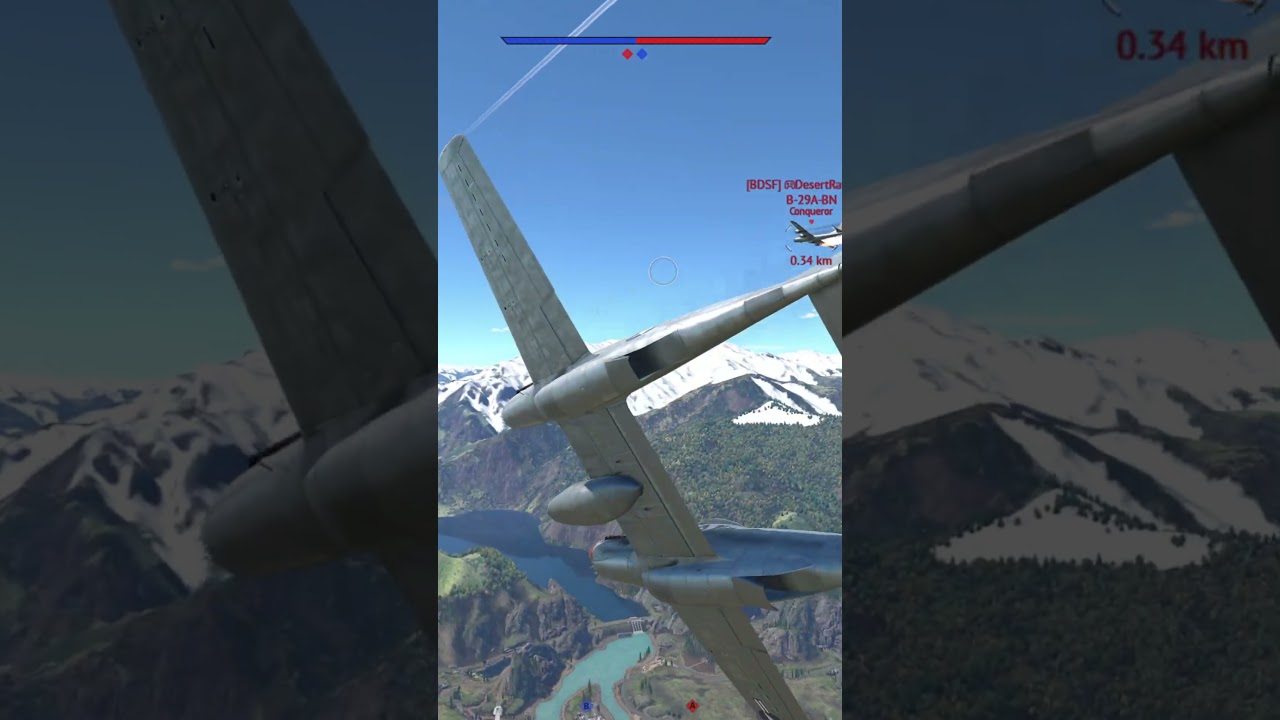Deleting a B29 Superfortress with the F-82E Twin Mustang's laser | #warthunder #shorts