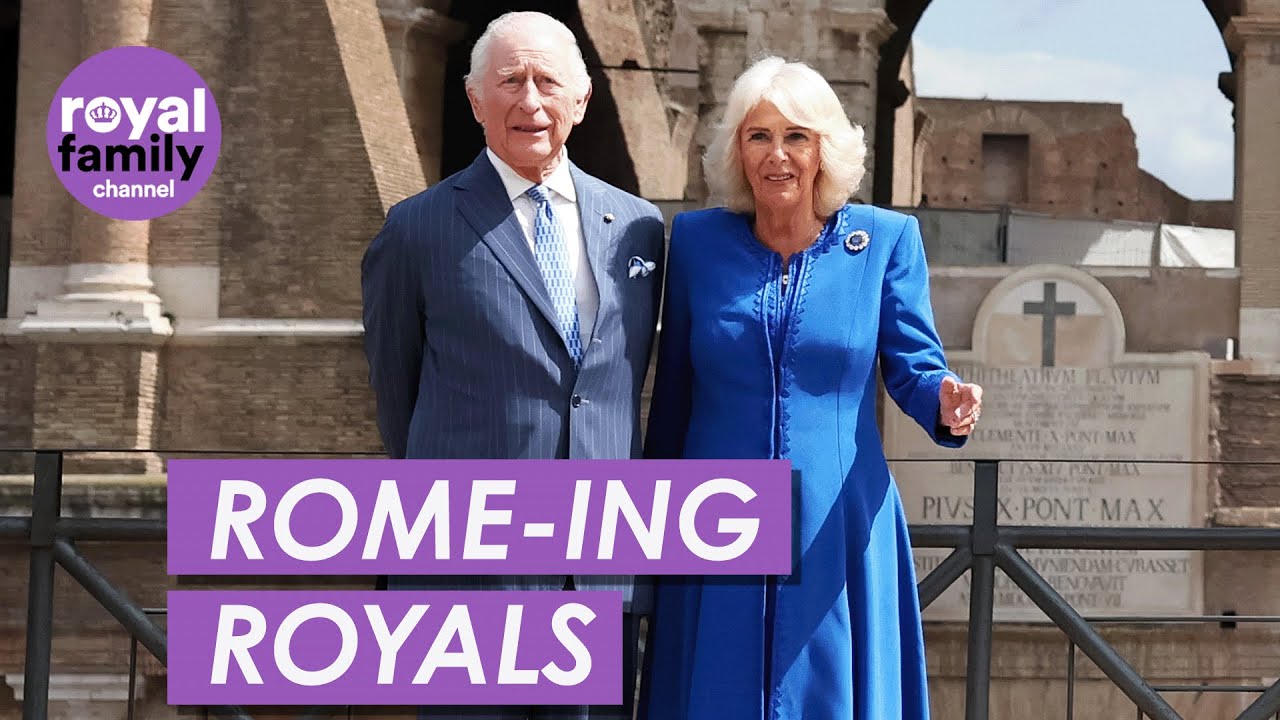 Cheery King and Queen Pose in Front of Rome’s Colosseum