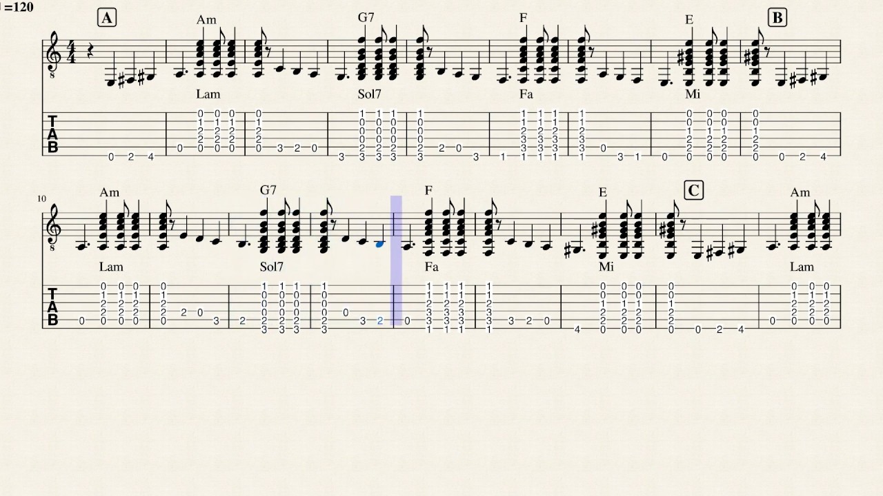 RUMBA  GUITARRA  TAB