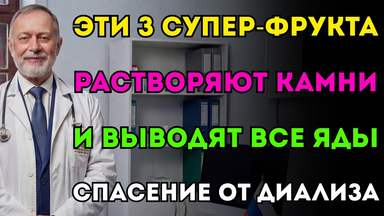 3 «суперфрукта» для почек! Они растворяют камни, выводят токсины и спасают от диализа!
