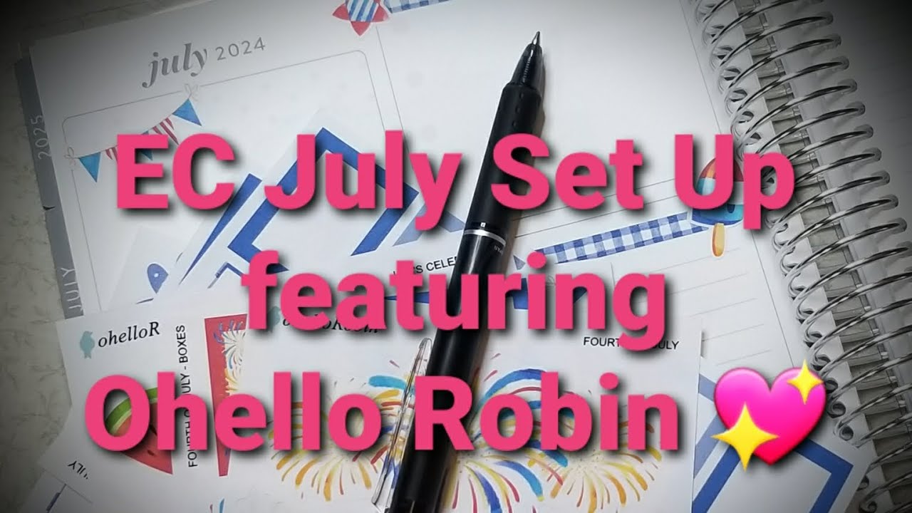 Erin Condren Daily Duo Setup- July 2024- featuring stickers from @ohelloRobin