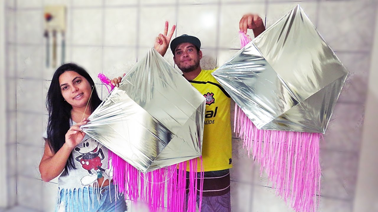 COMO FAZER UMA PIPA PRATEADA COM PAPEL DE DE PRESENTE « Renatinho8263 »