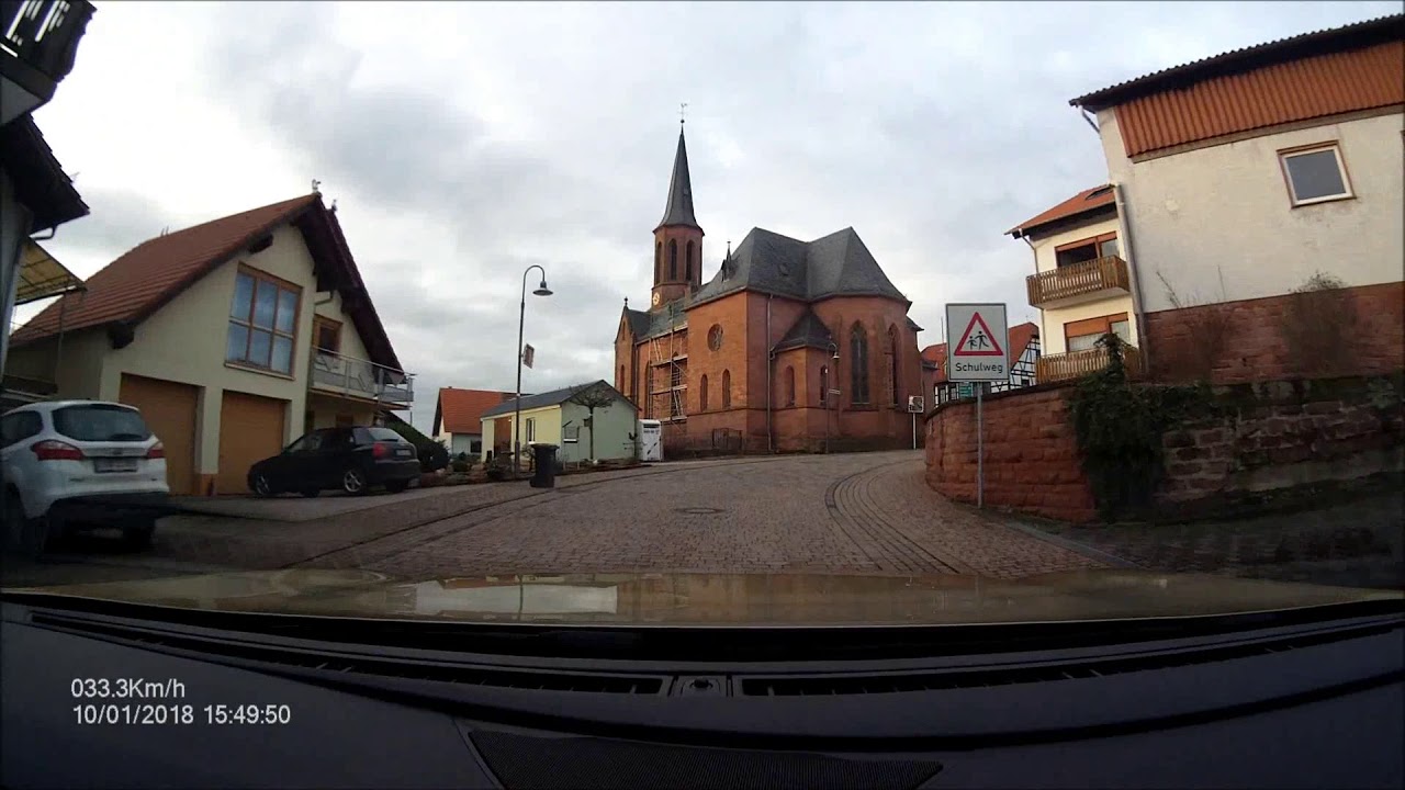 Ortsdurchfahrt im hessischen Odenwald/ERB: Oberzent/Rothenberg (S&uuml;d rein, Nord raus)