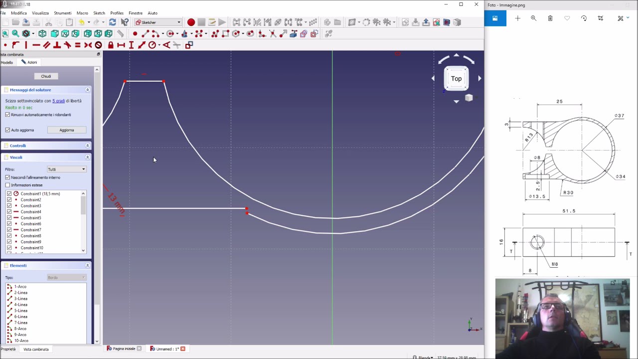 Tutorial Freecad 0.18. Ambiente Sketcher. Disegnare ed estrudere con gli sketc. Dal 2d al 3D.