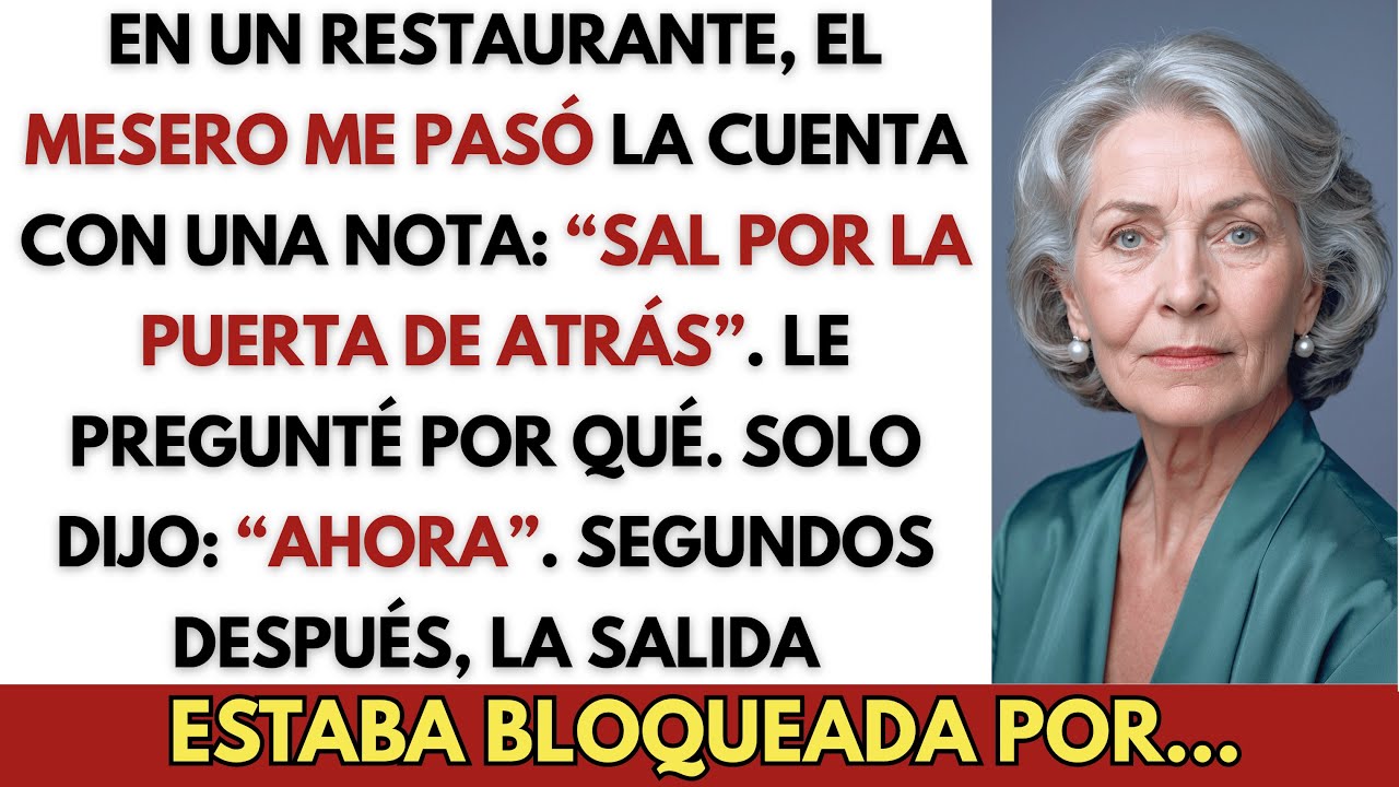 En un restaurante, el mesero me susurró: «Sal por la puerta de atrás» ¡y la salida estaba bloqueada