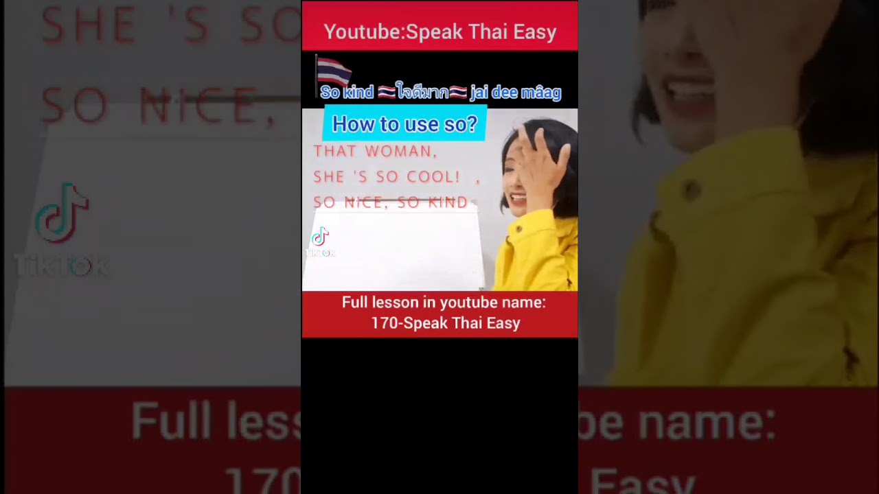 Learn Thai #Shorts 22 -So kind & So nice
