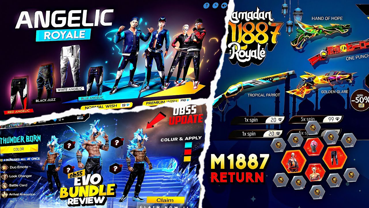 Angelic Pant Return 🤯💥 | White Shadow Bundle universal ring | Free Fire New Event | Ff New Event