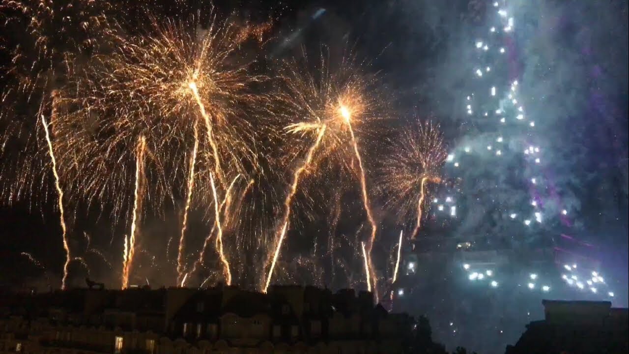 パリ祭 2017 花火とエッフェル塔のショー 7倍速ver. Bastille Day